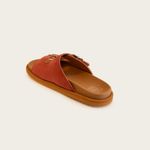 Sandália Slide Fivela Suede Marsala