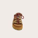 Sandália Papete Cordones Camurça Camel