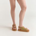 Sandália Papete Strap Sandal Crochê Verde