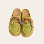 Mocassim Mule Clog Urban Camurça Oliva
