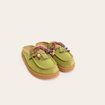Mocassim Mule Clog Urban Camurça Oliva