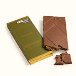 Barra de chocolate de pistache com caramelo