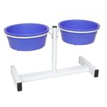 Comedouro Plástico Azul 480ml P com Suporte Regulavel São Pet