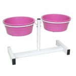 Comedouro Plástico Rosa 480ml P com Suporte Regulável São Pet