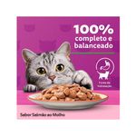 Alimento Úmido para Gatos Adultos Whiskas Sachê Salmão ao Molho