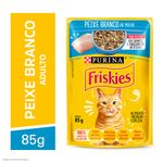 Alimento Úmido Sachê Friskies Gatos Adultos Peixe Branco ao Molho 85g Nestlé Purina