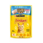Alimento Úmido Sachê Friskies Gatos Adultos Peixe Branco ao Molho 85g Nestlé Purina