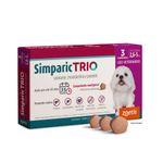 Simparic TRIO 6mg  Para Cães Com 2,6 a 5 kg Zoetis - Embalagem com 3 comprimidos 