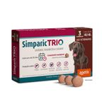 Simparic TRIO 72mg Para Cães Com 40,1 a 60kg Zoetis - Embalagem com 3 comprimidos