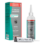  Kit Otológico Syntec Auritec 100 ml + Cipro Otic 15 g para Cães e Gatos