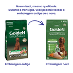 Ração Golden Seleção Natural Cães Adultos Frango e Arroz 12kg
