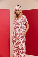 Pijama Classic Semi Longo Toile Xmas Com Sleep Mask