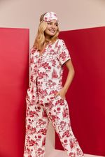 Pijama Classic Semi Longo Toile Xmas Com Sleep Mask