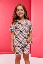 Pijama Classico Curto Kids Unissex Estampa Xadrez