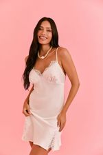 Camisola Curta Com Renda Em Cetim Off White Bride