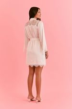 Robe Curto Com Renda Em Cetim Off White Bride