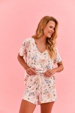 Pijama Curto Em Soft Print Estampa Borboleta E Abelha