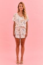 Pijama Curto Em Soft Print Estampa Borboleta E Abelha