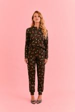 Pijama Longo em Soft Print Estampa Cereja Noir