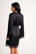 Robe Curto com Renda em Cetim Preto Essencial