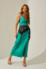 Slip Dress Midi em Cetim Tiffany