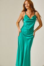 Slip Dress Midi em Cetim Tiffany