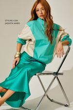 Slip Dress Midi em Cetim Tiffany