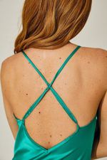 Slip Dress Midi em Cetim Tiffany