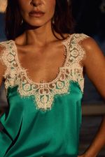 Conjunto Short Doll com Renda em Cetim Tiffany