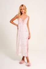 Camisola Midi com Renda em Viscose Estampa Toile Ballet