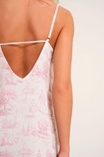Camisola Midi com Renda em Viscose Estampa Toile Ballet