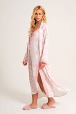 Camisola Midi com Renda em Viscose Estampa Toile Ballet