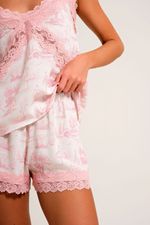 Short Doll com Renda em Viscose Estampa Toile Ballet