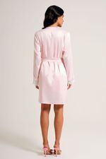 Robe Curto com Renda em Cetim Rosa Ballet