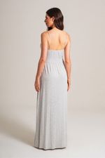 Camisola Longa com Renda em Malha Viscolycra Mescla
