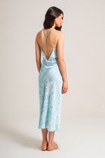 Slip Dress Midi em Cetim Estampa Pucci