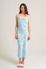 Slip Dress Midi em Cetim Estampa Pucci
