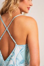 Slip Dress Curto em Cetim Estampa Pucci