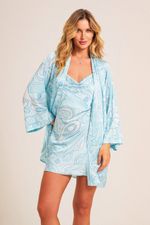 Slip Dress Curto em Cetim Estampa Pucci