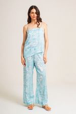 Conjunto Regata com Calça em Cetim Estampa Pucci