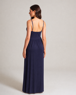 Camisola Longa com Renda em Malha Viscolycra Marinho