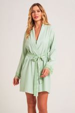 Robe Curto com Renda em Viscose Pistache