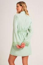 Robe Curto com Renda em Viscose Pistache
