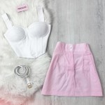 CROPPED CANDY CORSELET LISO - BRANCO