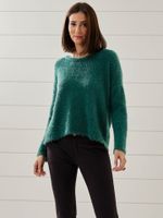 Blusa Decote Canoa Angora Verde