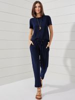 Calça Clara Malha Fria Marinho