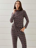 Blusa Gola Alta Malha Fria Tartan Marinho