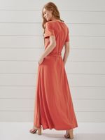Vestido Ravena Malha Fria Goiaba 