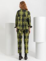 Calça Athena Algodão Aveludado Xadrez Maxi Verde