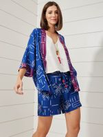 Kimono Jade Viscose Oásis Azul 